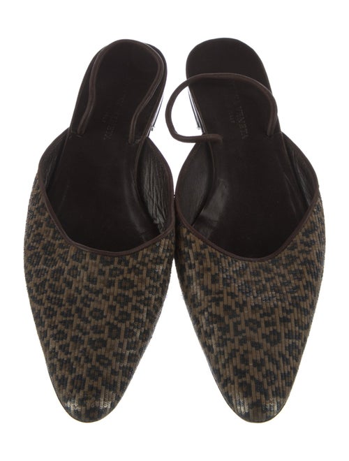 Bottega Veneta Sequins Animal Print Slingback Flats
