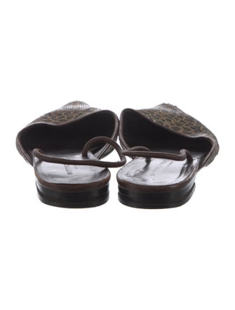 Bottega Veneta Sequins Animal Print Slingback Flats