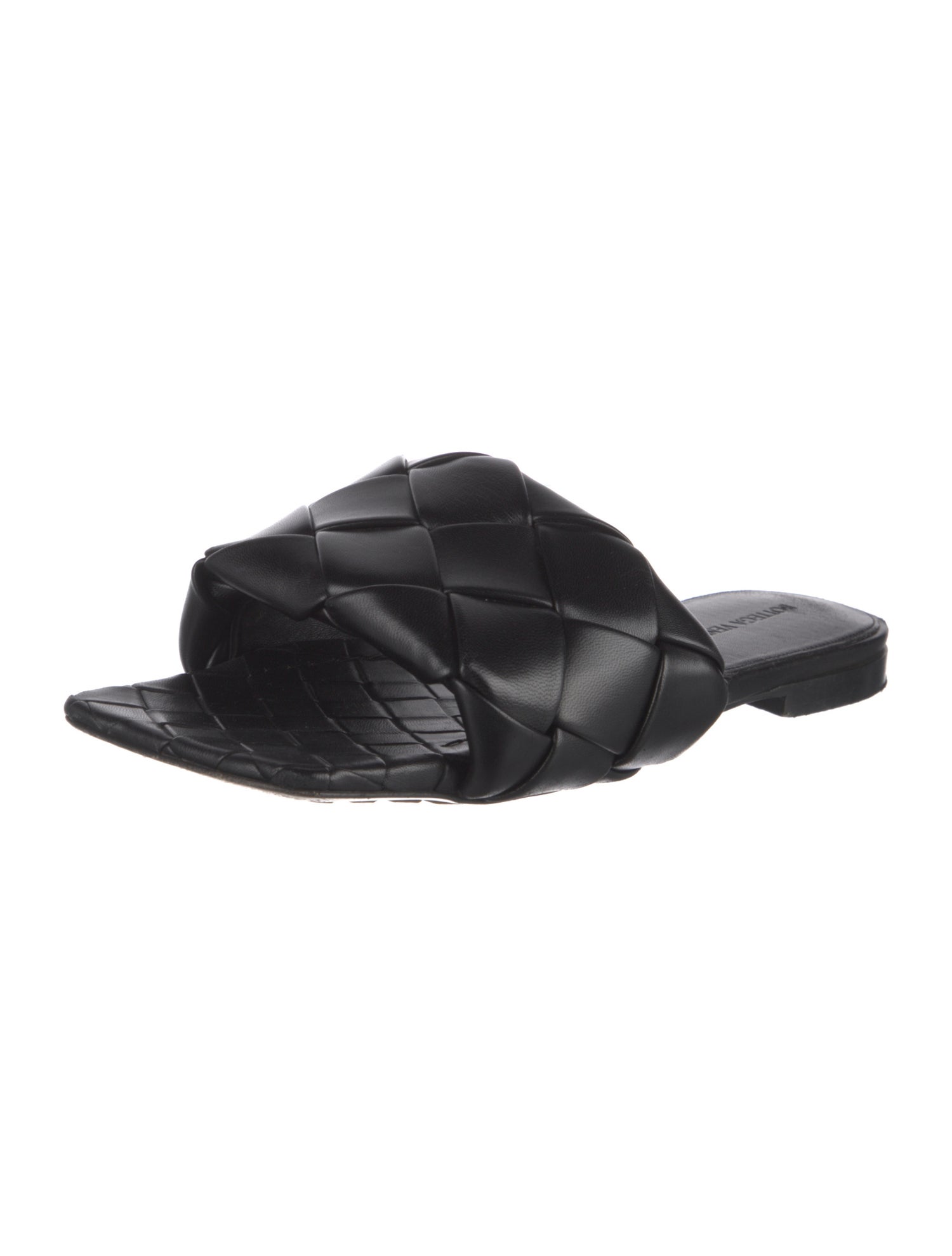 Bottega Veneta Intrecciato Weave Leather Slides