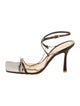 Bottega Veneta Leather Chain-Link Accents T-Strap Sandals