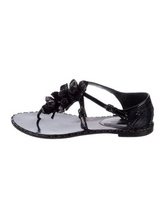 Bottega Veneta Patent Leather T-Strap Sandals