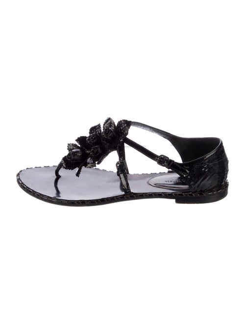 Bottega Veneta Patent Leather T-Strap Sandals