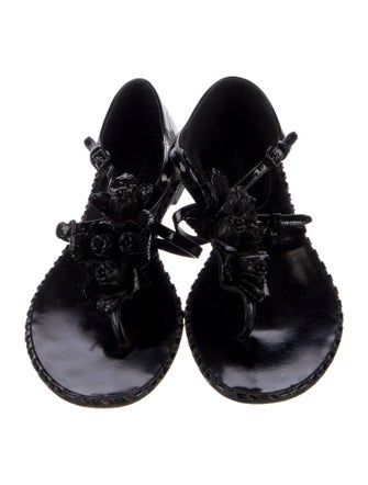 Bottega Veneta Patent Leather T-Strap Sandals