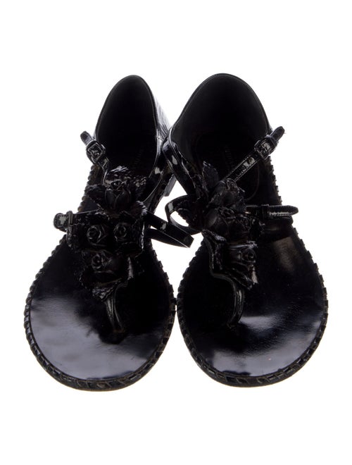 Bottega Veneta Patent Leather T-Strap Sandals