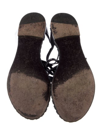 Bottega Veneta Patent Leather T-Strap Sandals