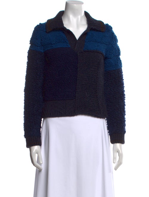 Bottega Veneta Wool Colorblock Pattern Sweater