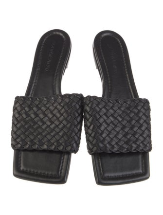 Bottega Veneta Intrecciato Weave Leather Slides