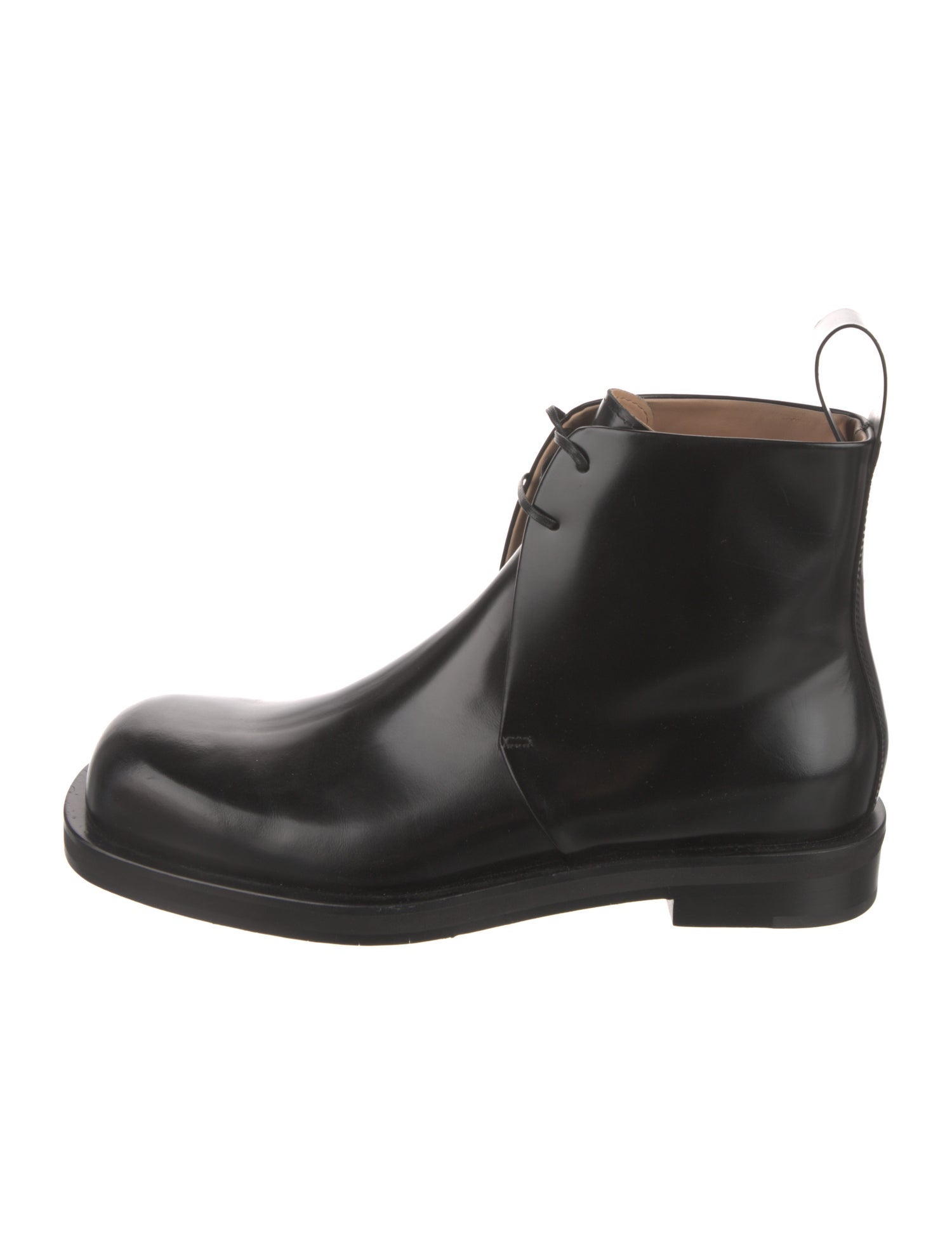 Bottega Veneta Patent Leather Lace-Up Boots