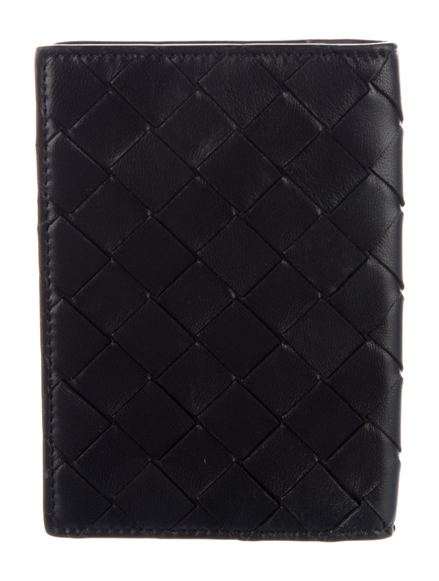 Bottega Veneta Passport Holder Intrecciato Weave Compact Wallet