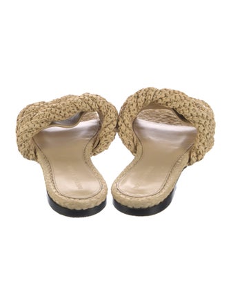 Bottega Veneta Intrecciato Weave Raffia Slides