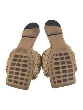 Bottega Veneta Intrecciato Weave Raffia Slides