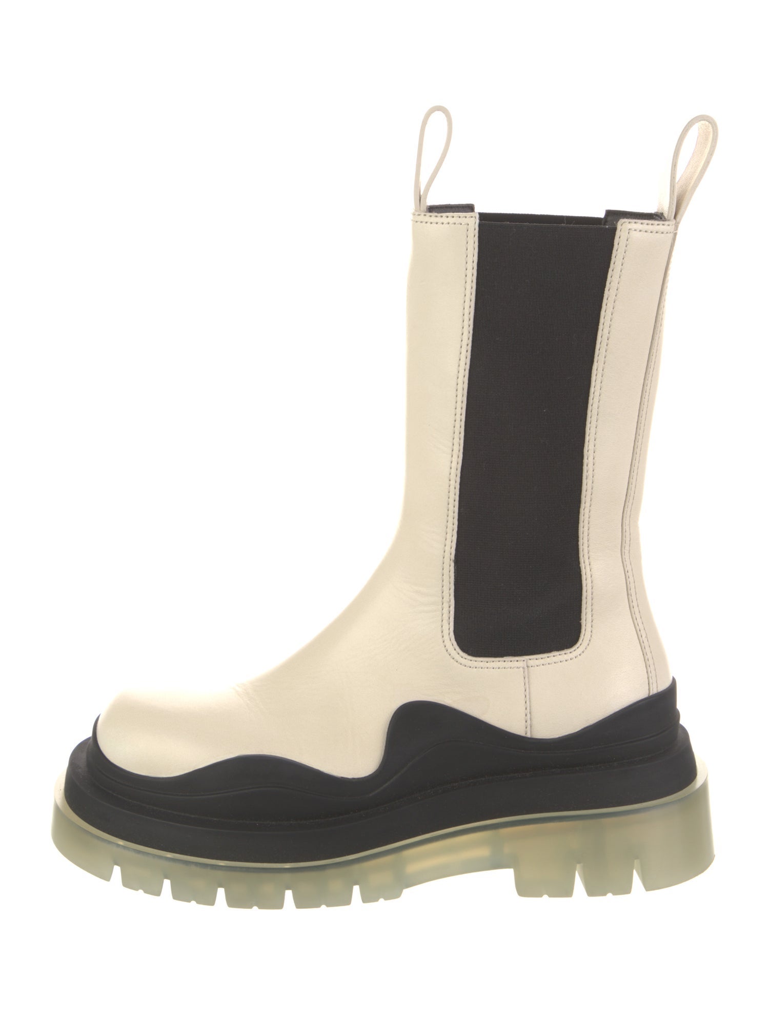 Bottega Veneta Leather Colorblock Pattern Chelsea Boots