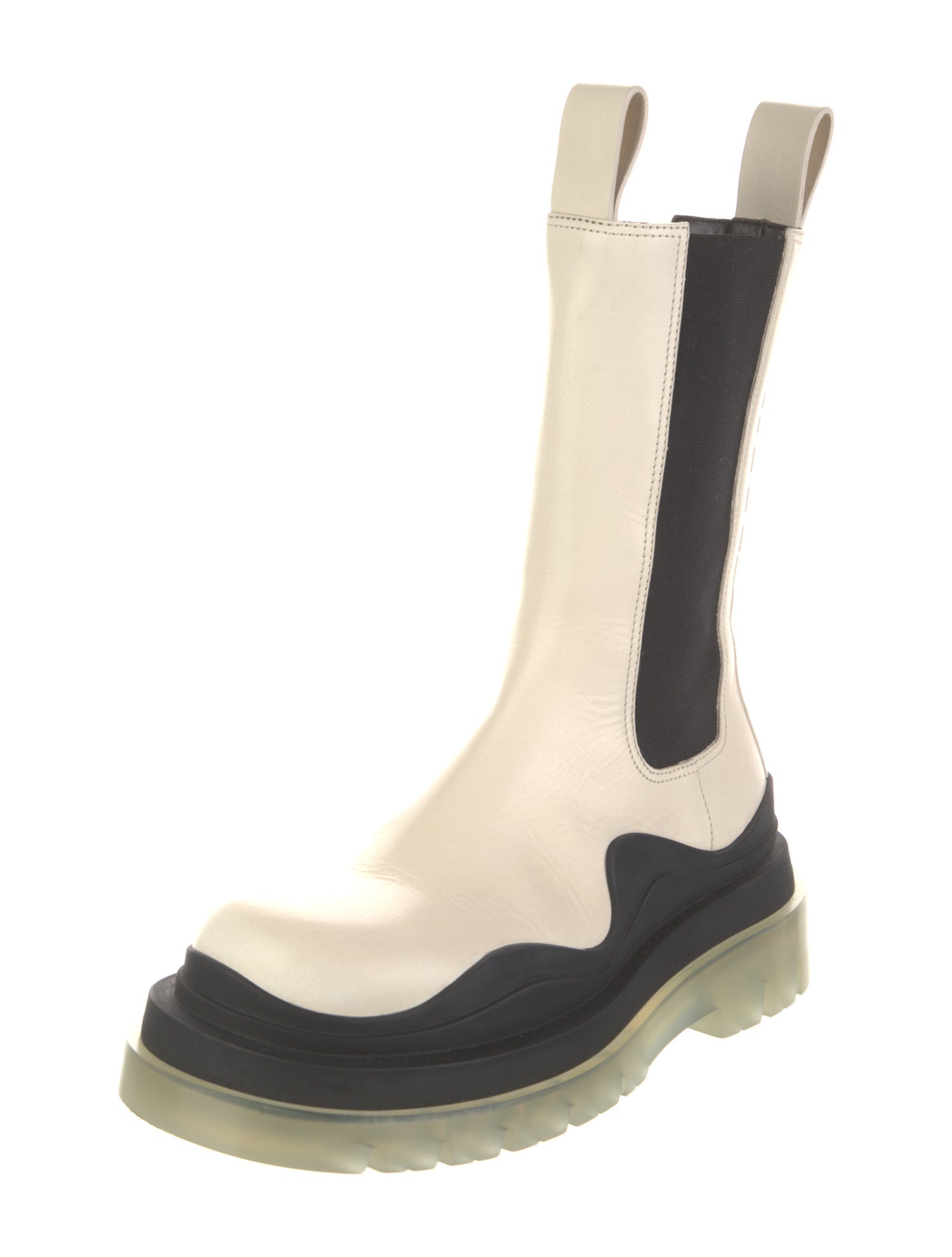 Bottega Veneta Leather Colorblock Pattern Chelsea Boots