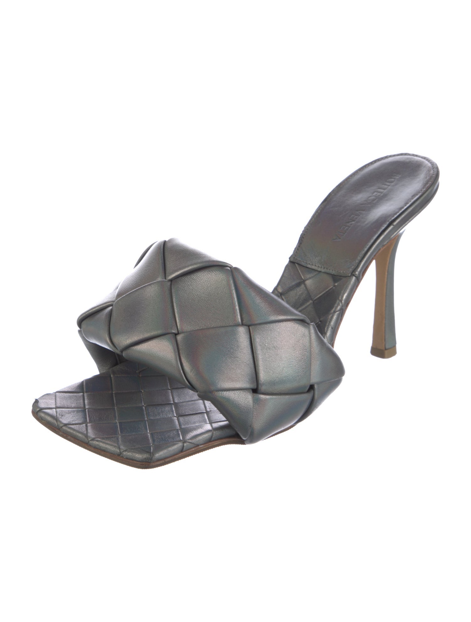 Bottega Veneta Intrecciato Weave Leather Slides