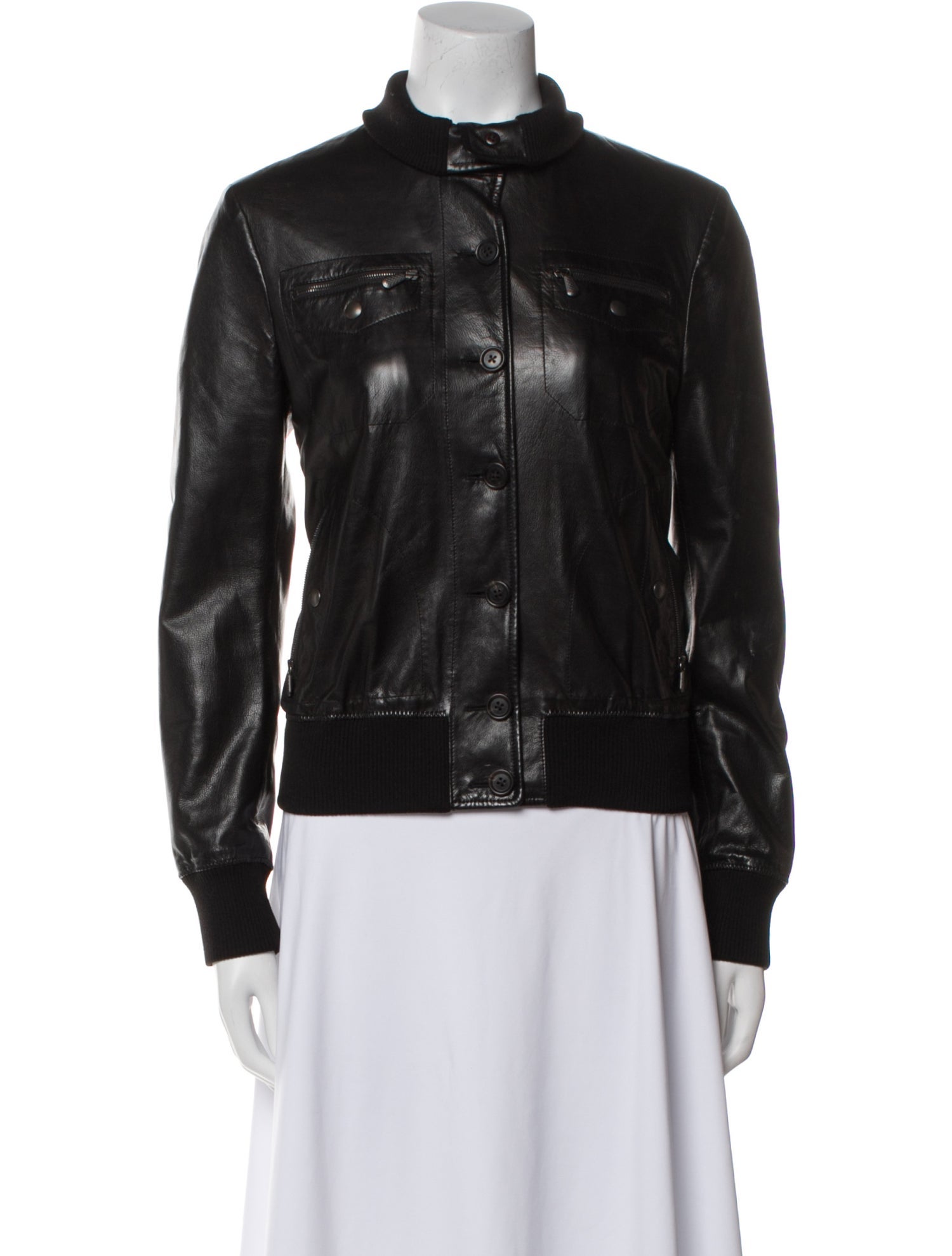 Bottega Veneta Leather Bomber Jacket