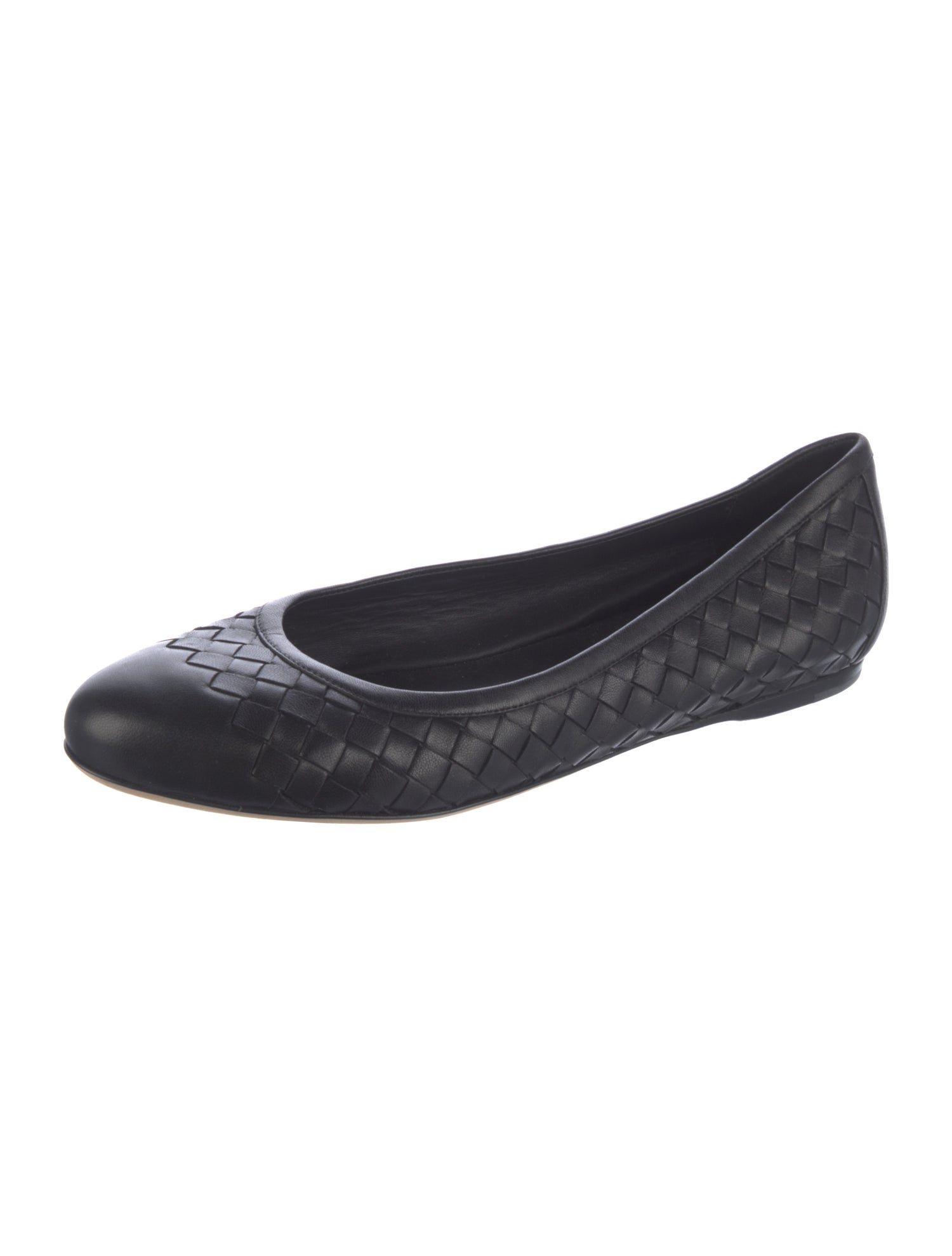 Bottega Veneta Intrecciato Weave Leather Ballet Flats
