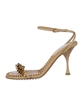 Bottega Veneta Leather Chain-Link Accents Sandals