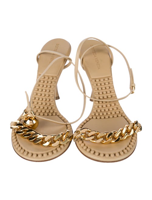 Bottega Veneta Leather Chain-Link Accents Sandals