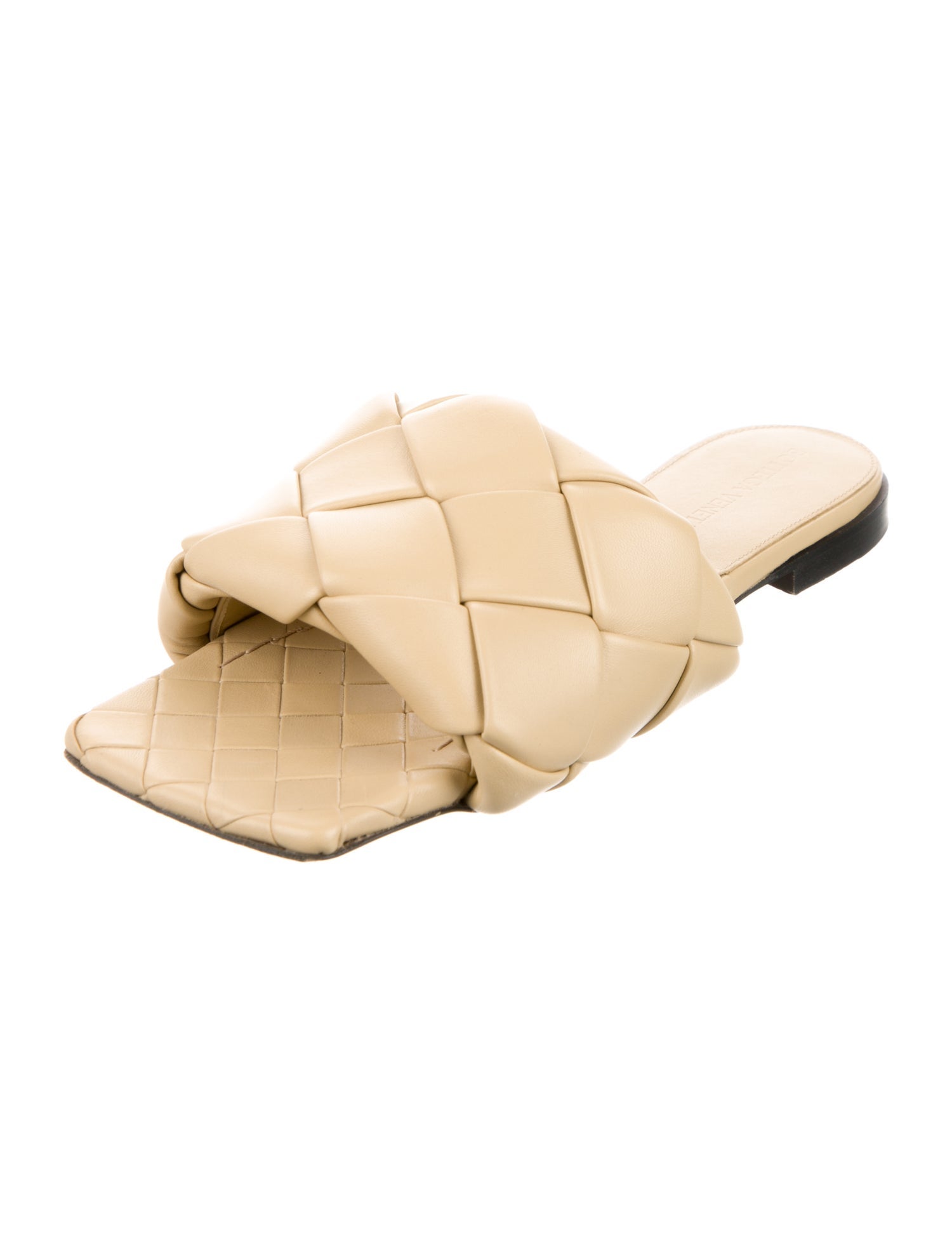 Bottega Veneta Intrecciato Weave Leather Slides