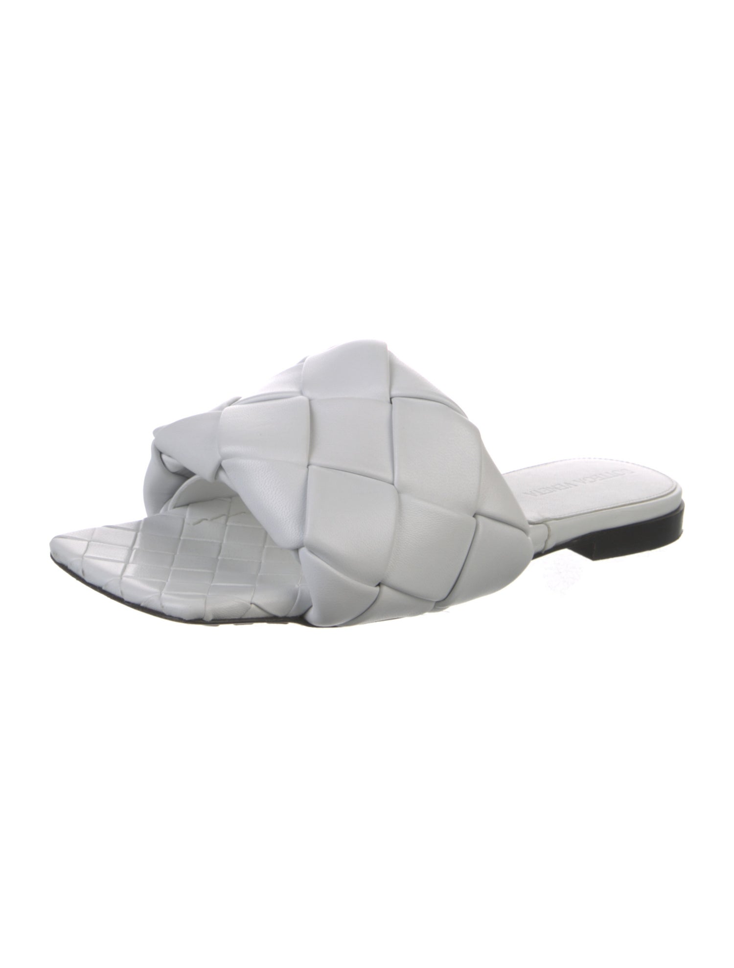 Bottega Veneta Intrecciato Weave Leather Slides