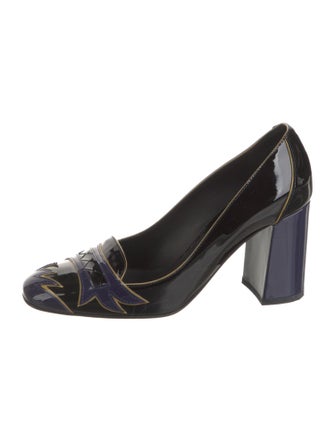 Bottega Veneta Intrecciato Weave Patent Leather Pumps