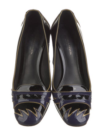 Bottega Veneta Intrecciato Weave Patent Leather Pumps
