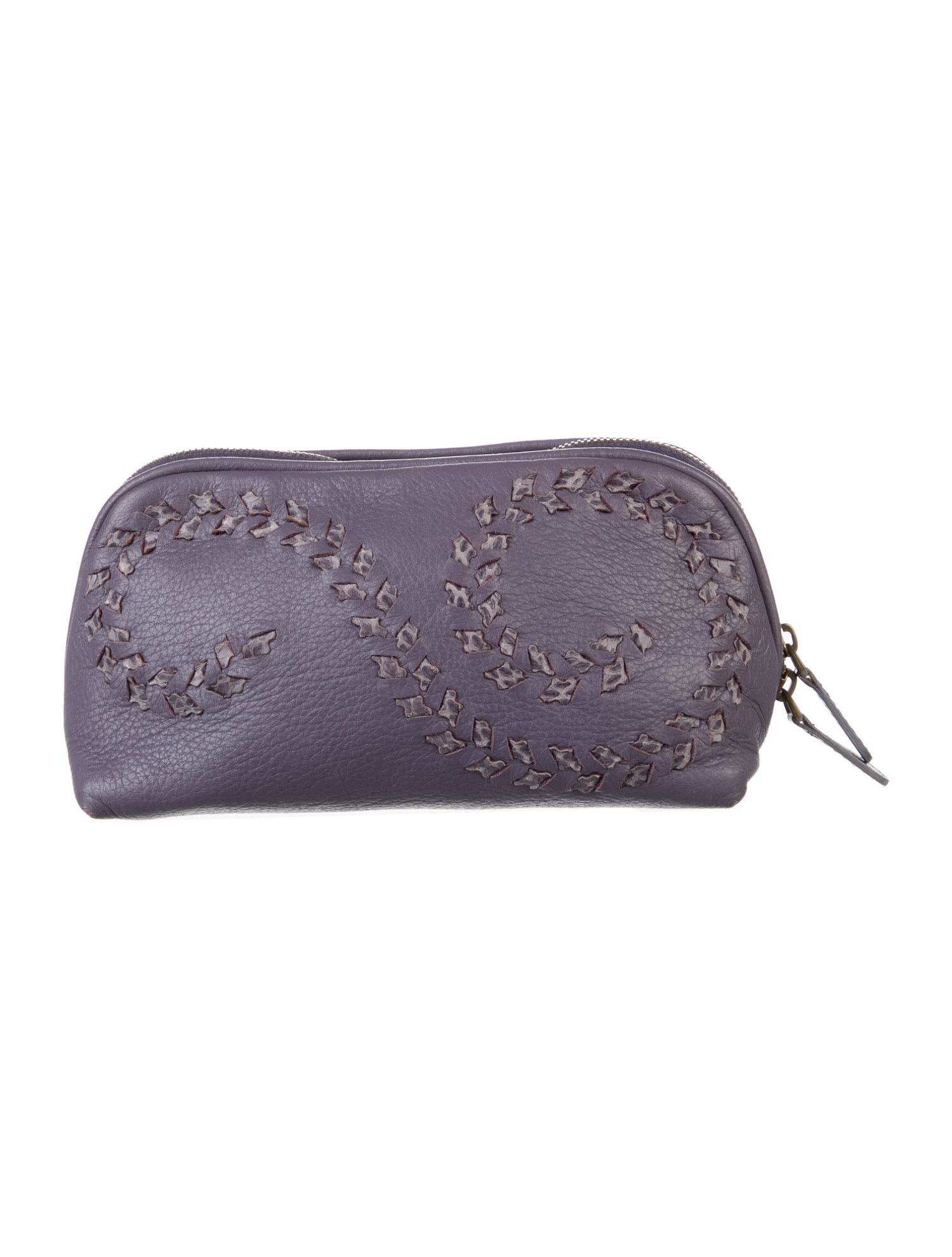 Bottega Veneta Bottega Veneta Purple Leather Cosmetic Bag