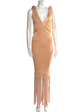 Bottega Veneta V-Neck Long Dress