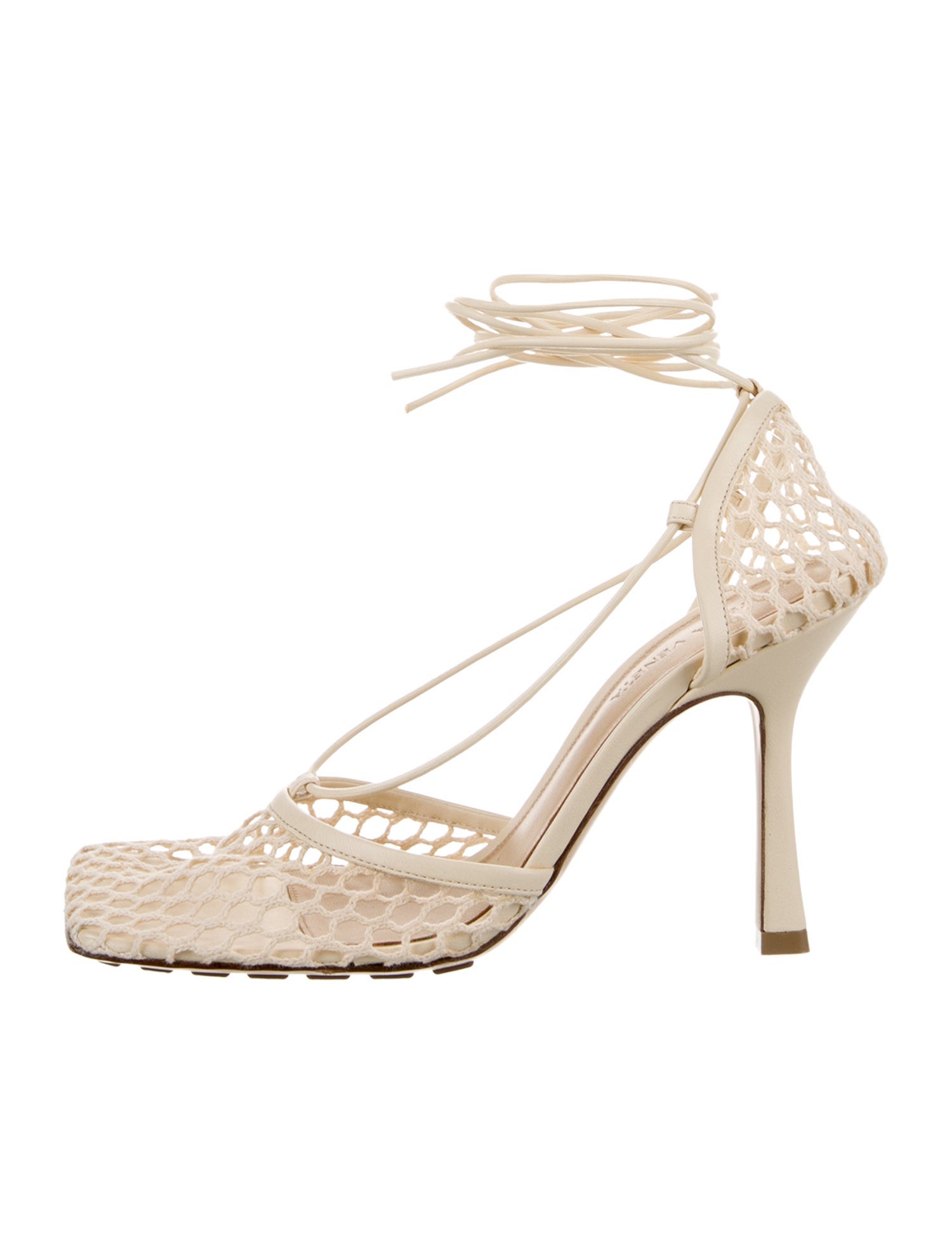 Bottega Veneta Leather Mesh Accents Pumps