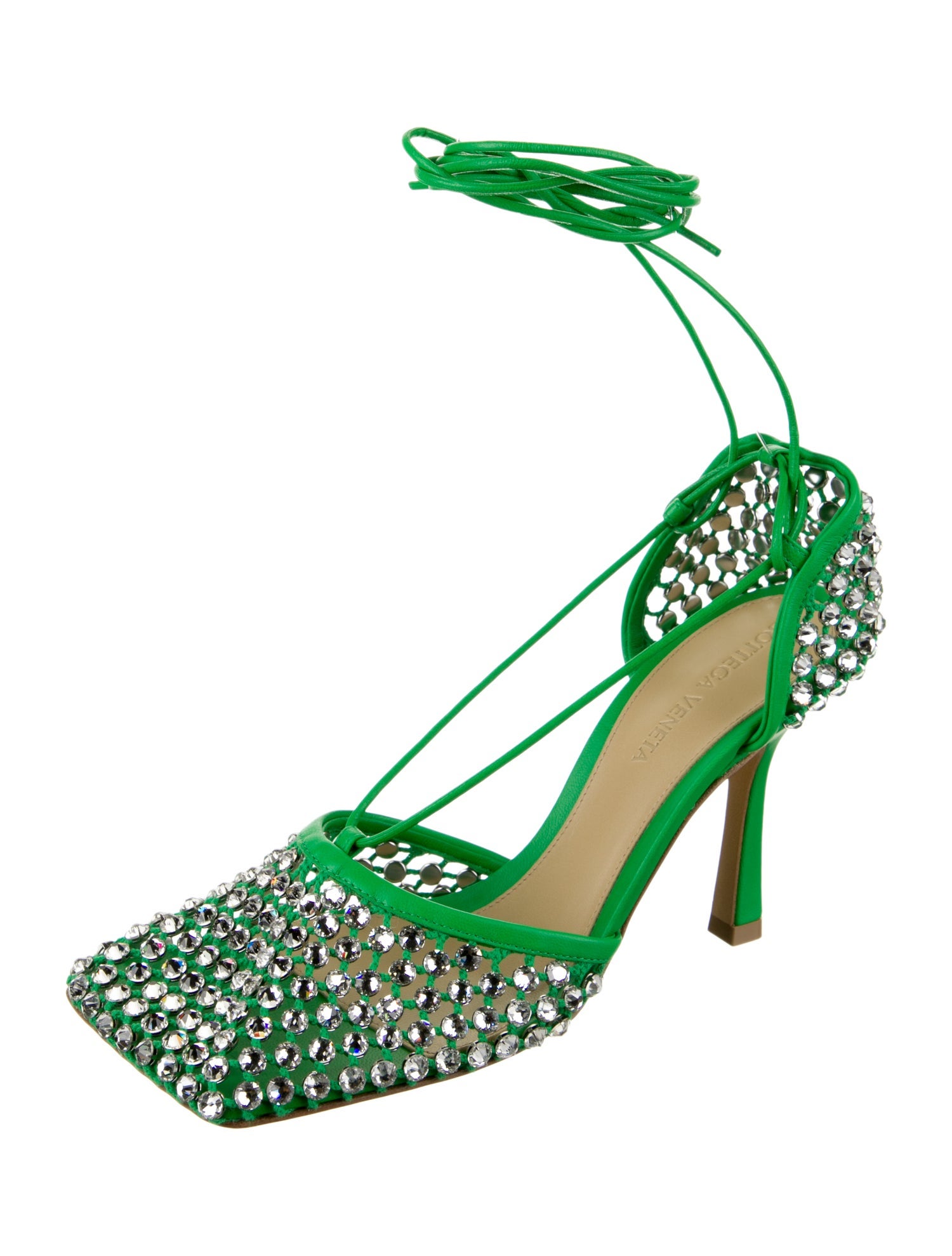 Bottega Veneta Mesh Printed Slingback Pumps