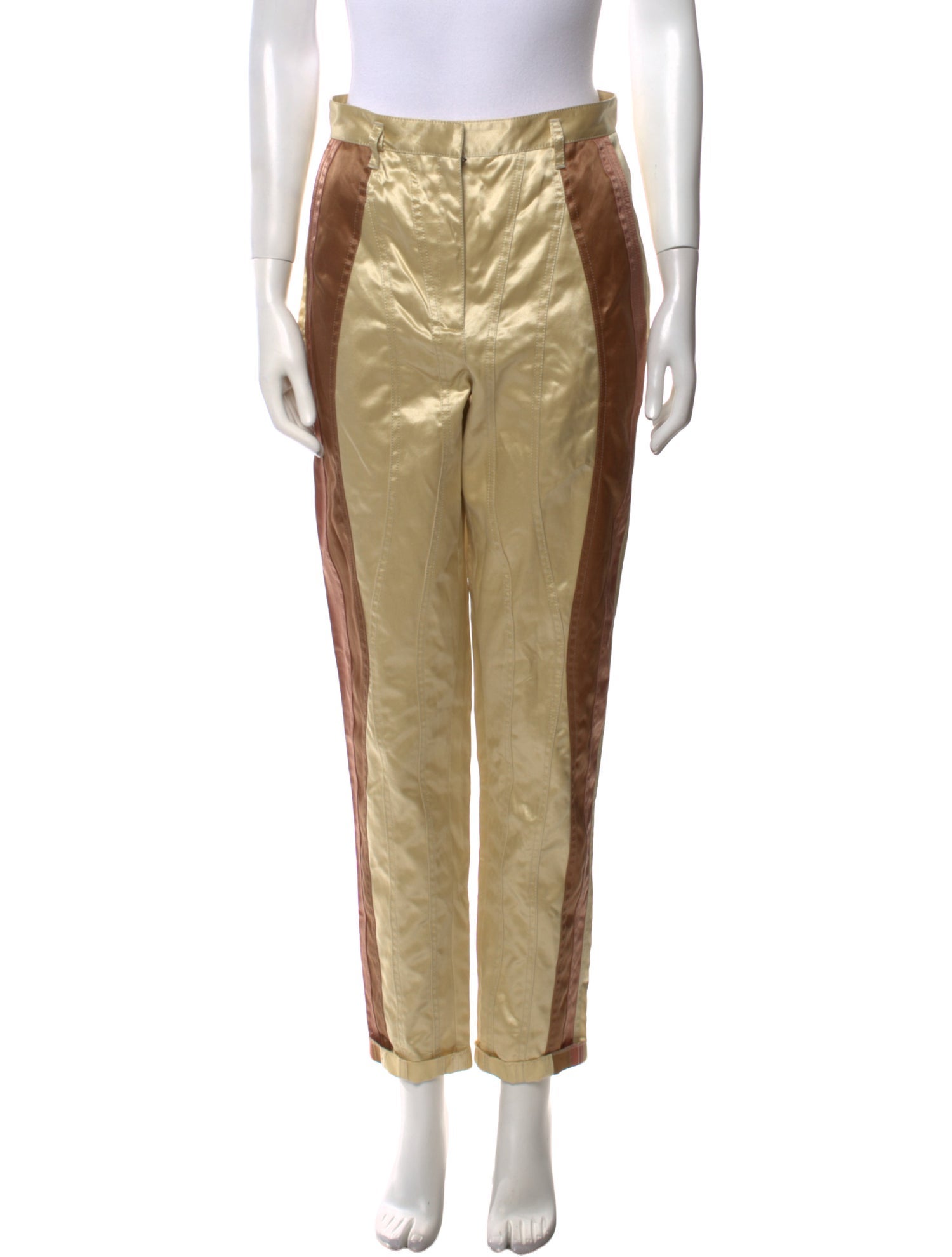 Bottega Veneta Colorblock Pattern Skinny Leg Pants