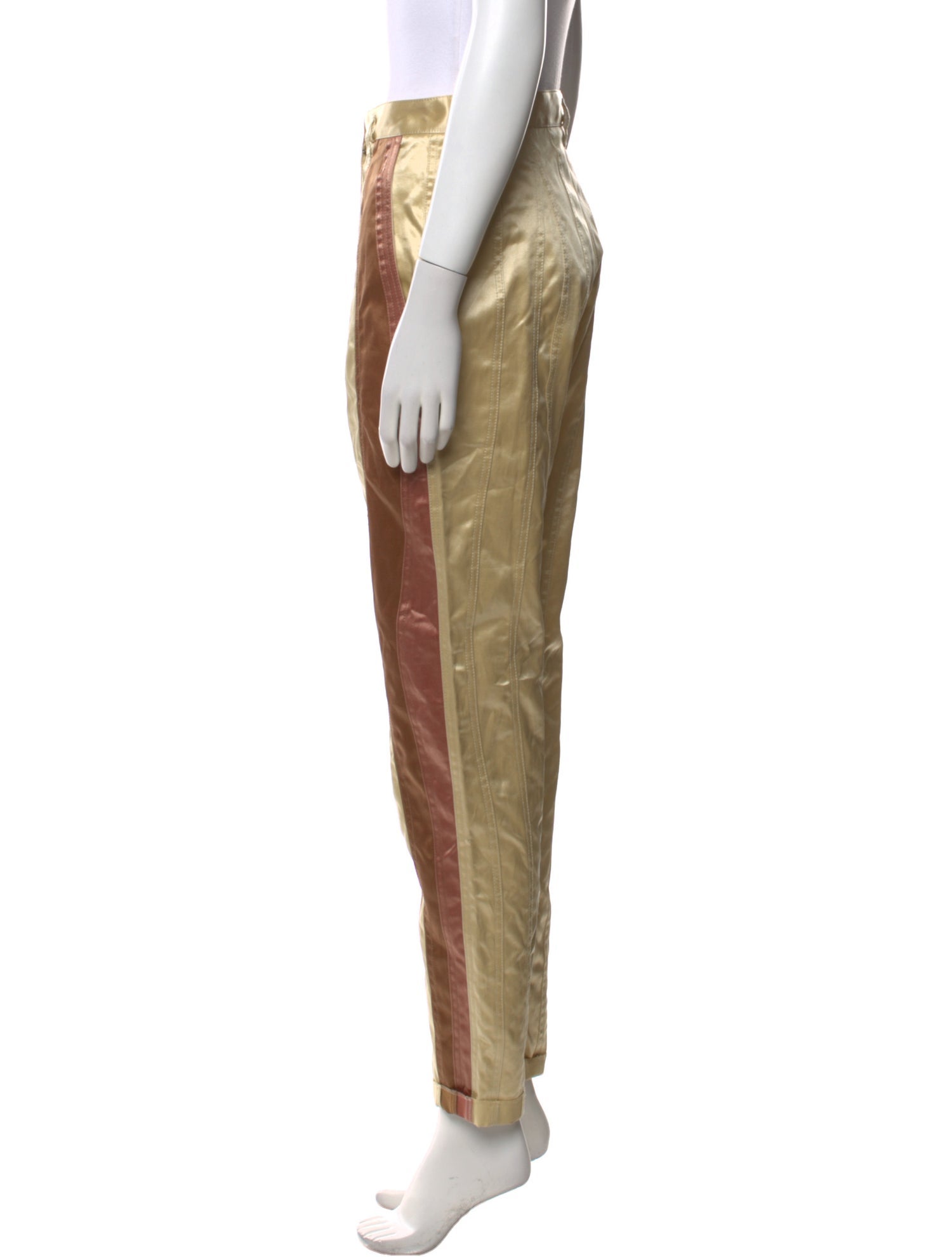 Bottega Veneta Colorblock Pattern Skinny Leg Pants