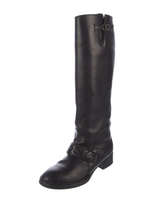 Bottega Veneta Intrecciato Weave Leather Riding Boots