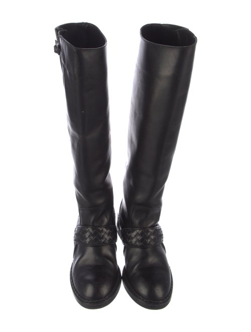 Bottega Veneta Intrecciato Weave Leather Riding Boots