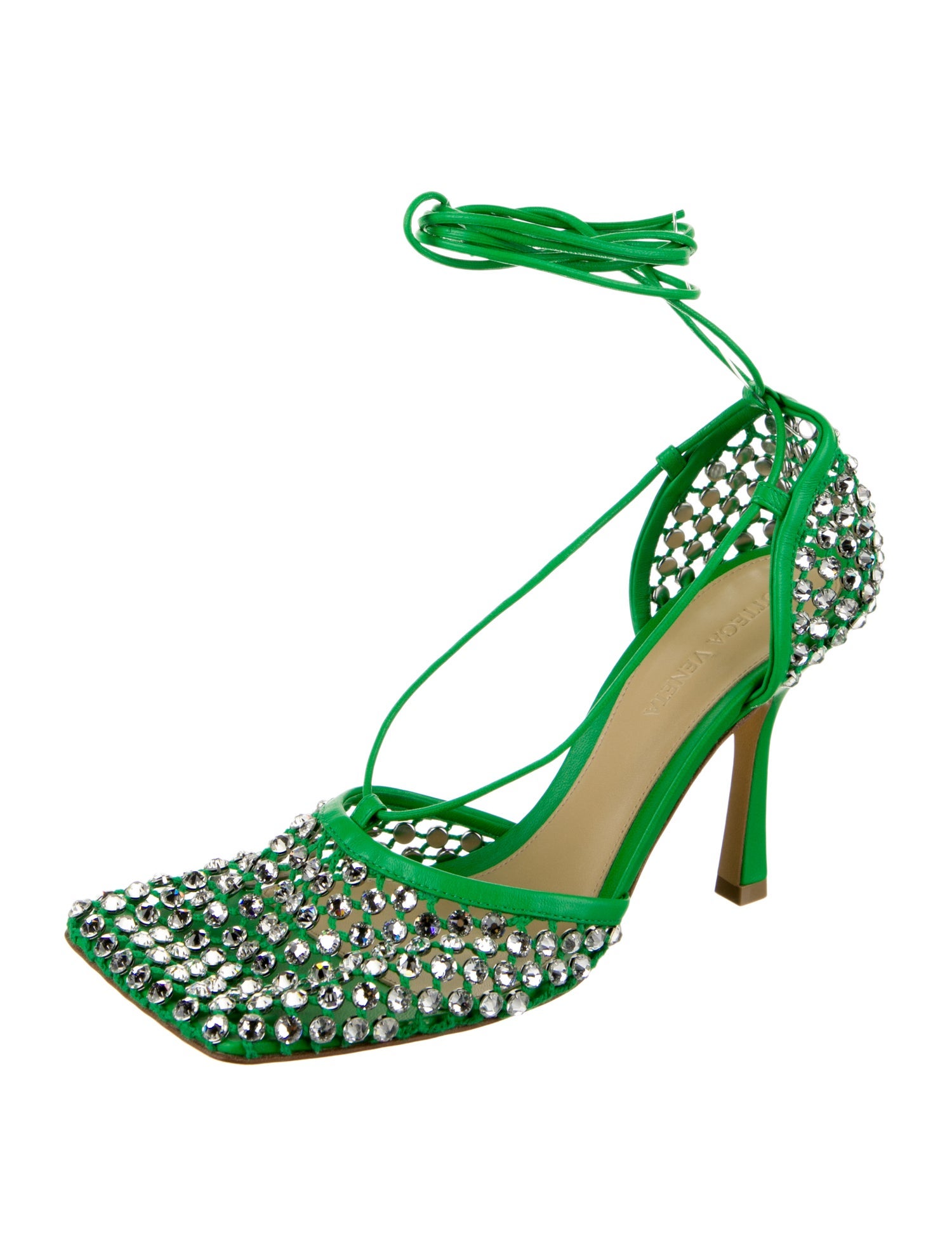 Bottega Veneta Mesh Printed Slingback Pumps