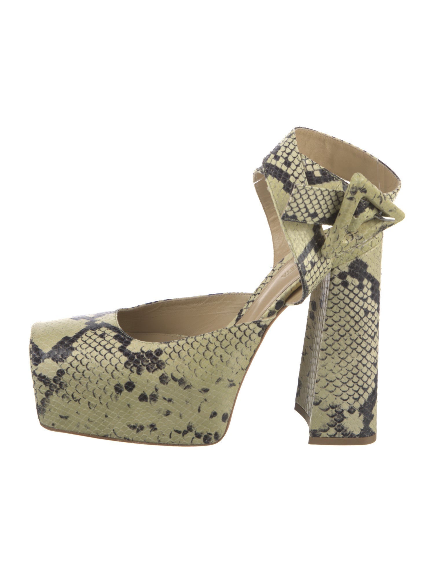 Bottega Veneta Snakeskin Animal Print Slingback Pumps