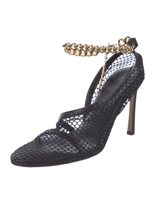 Bottega Veneta Mesh Chain-Link Accents Slingback Pumps