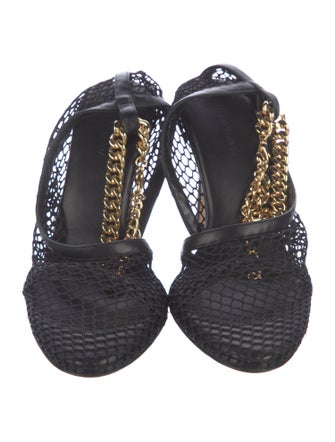Bottega Veneta Mesh Chain-Link Accents Slingback Pumps