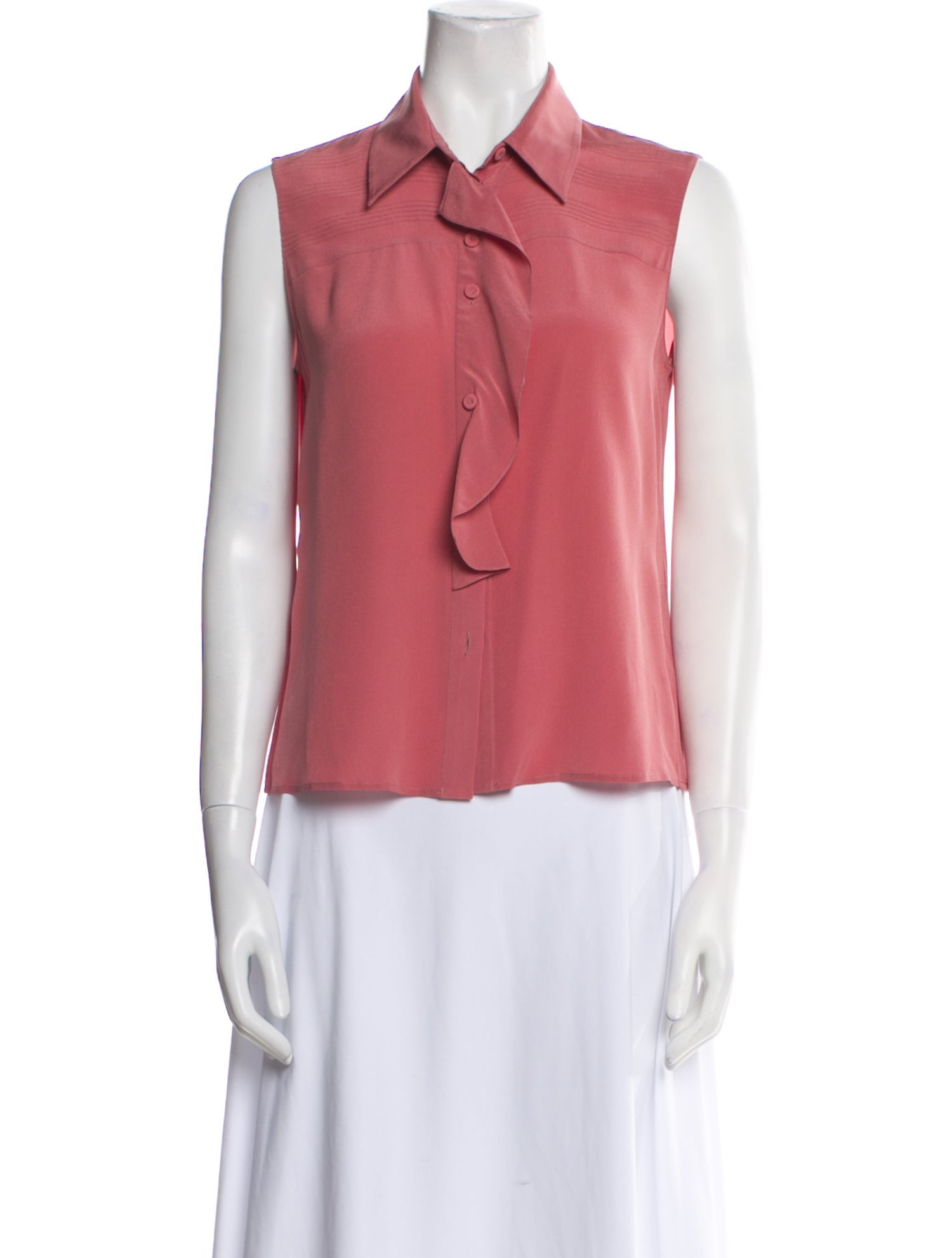 Bottega Veneta Silk Sleeveless Button-Up Top