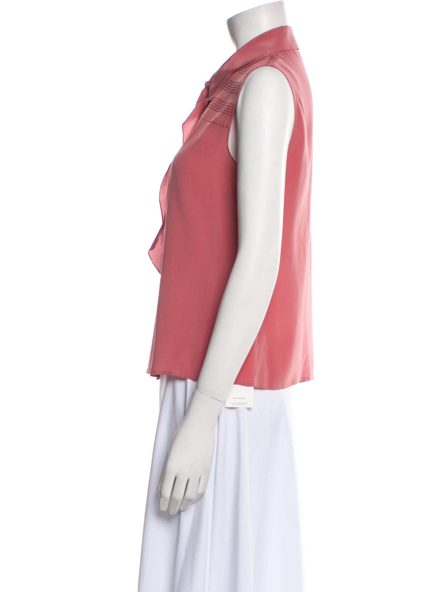Bottega Veneta Silk Sleeveless Button-Up Top
