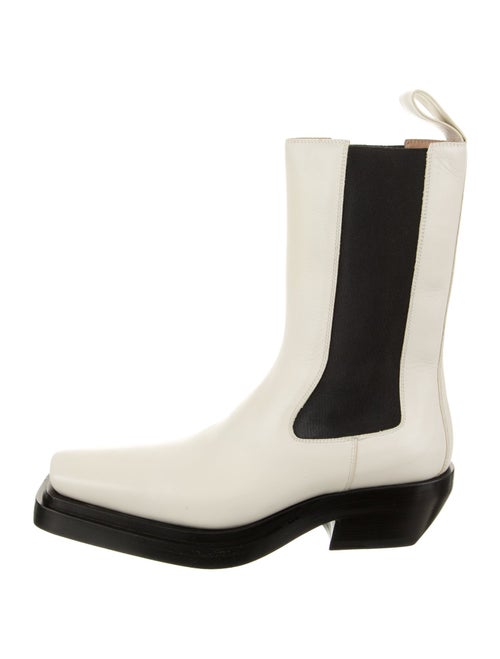 Bottega Veneta Leather Colorblock Pattern Western Boots