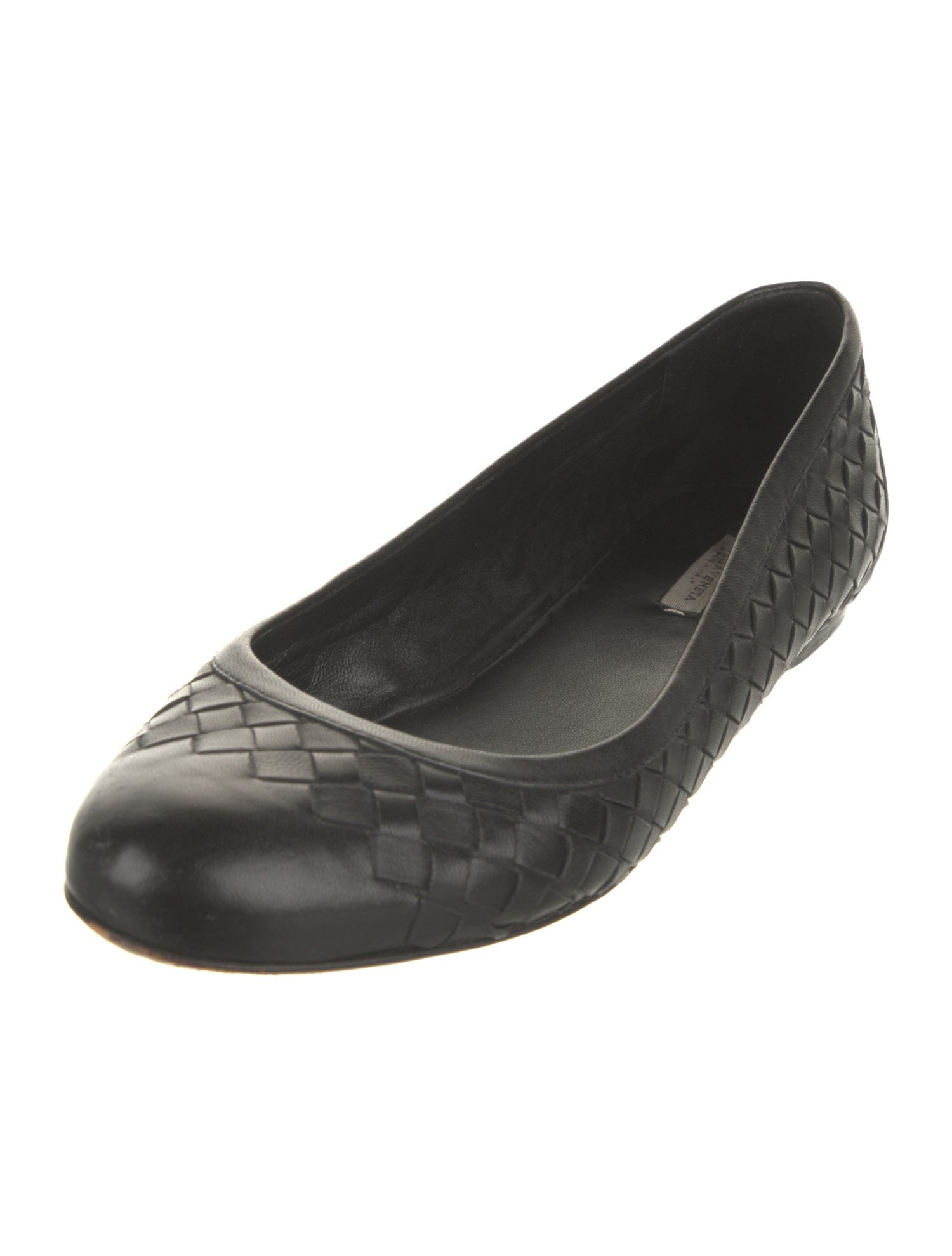 Bottega Veneta Intrecciato Weave Leather Ballet Flats
