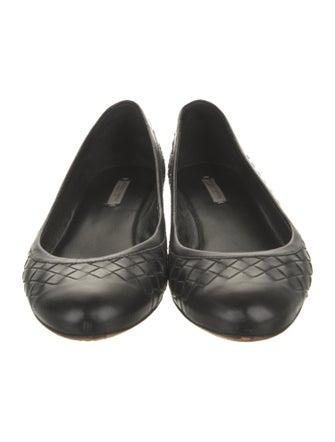 Bottega Veneta Intrecciato Weave Leather Ballet Flats
