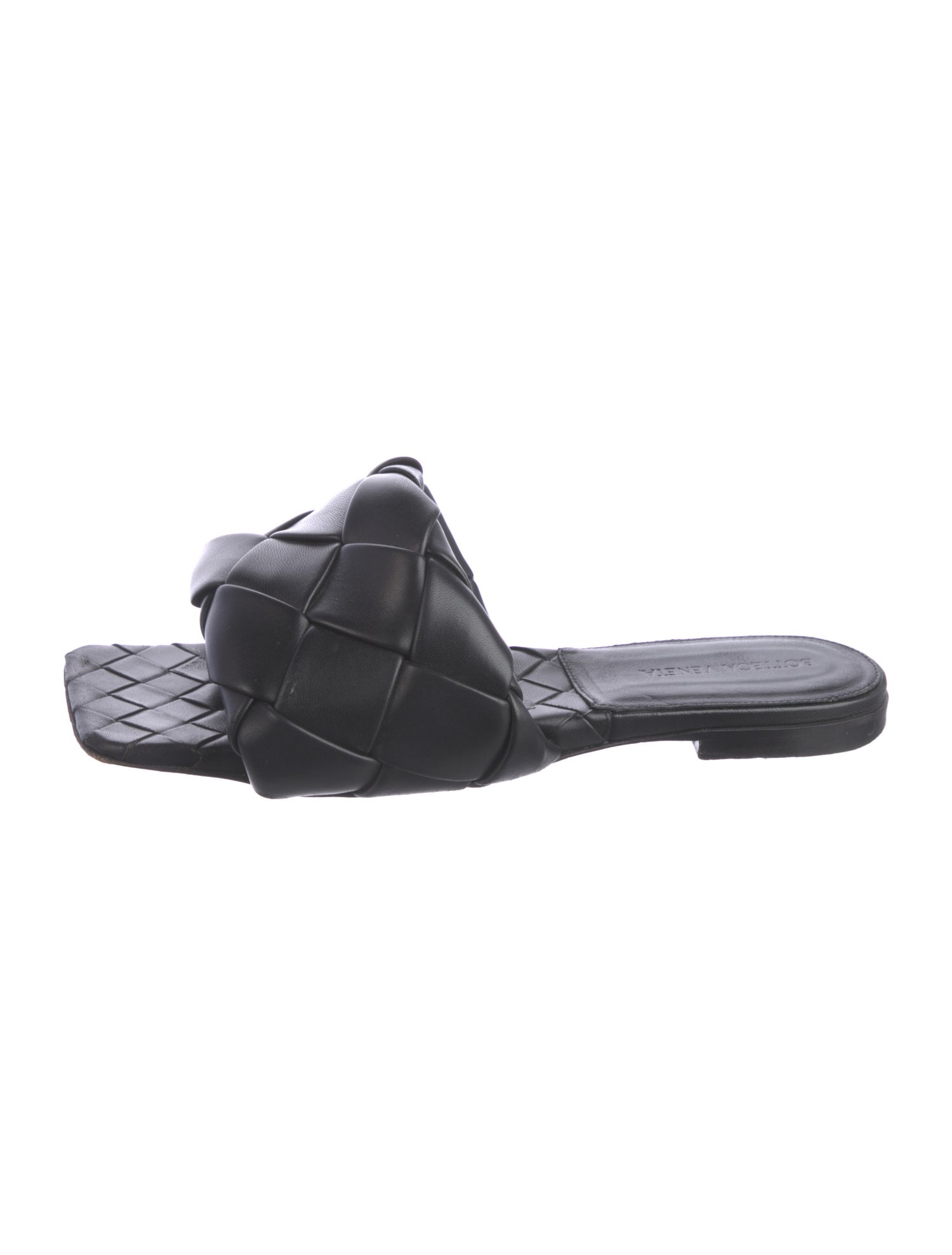 Bottega Veneta Intrecciato Weave Leather Slides