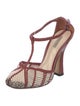 Bottega Veneta Leather Colorblock Pattern T-Strap Pumps