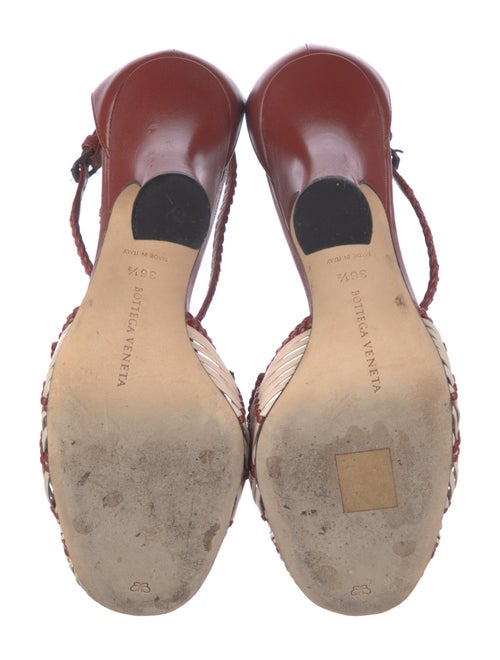 Bottega Veneta Leather Colorblock Pattern T-Strap Pumps