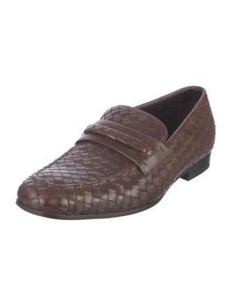 Bottega Veneta Intrecciato Weave Leather Monk Straps