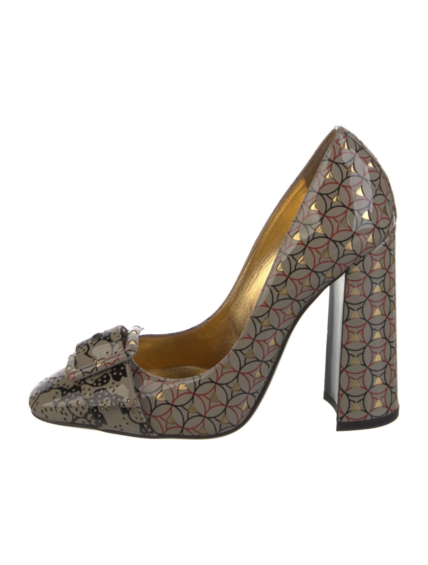 Bottega Veneta Patent Leather Printed Pumps