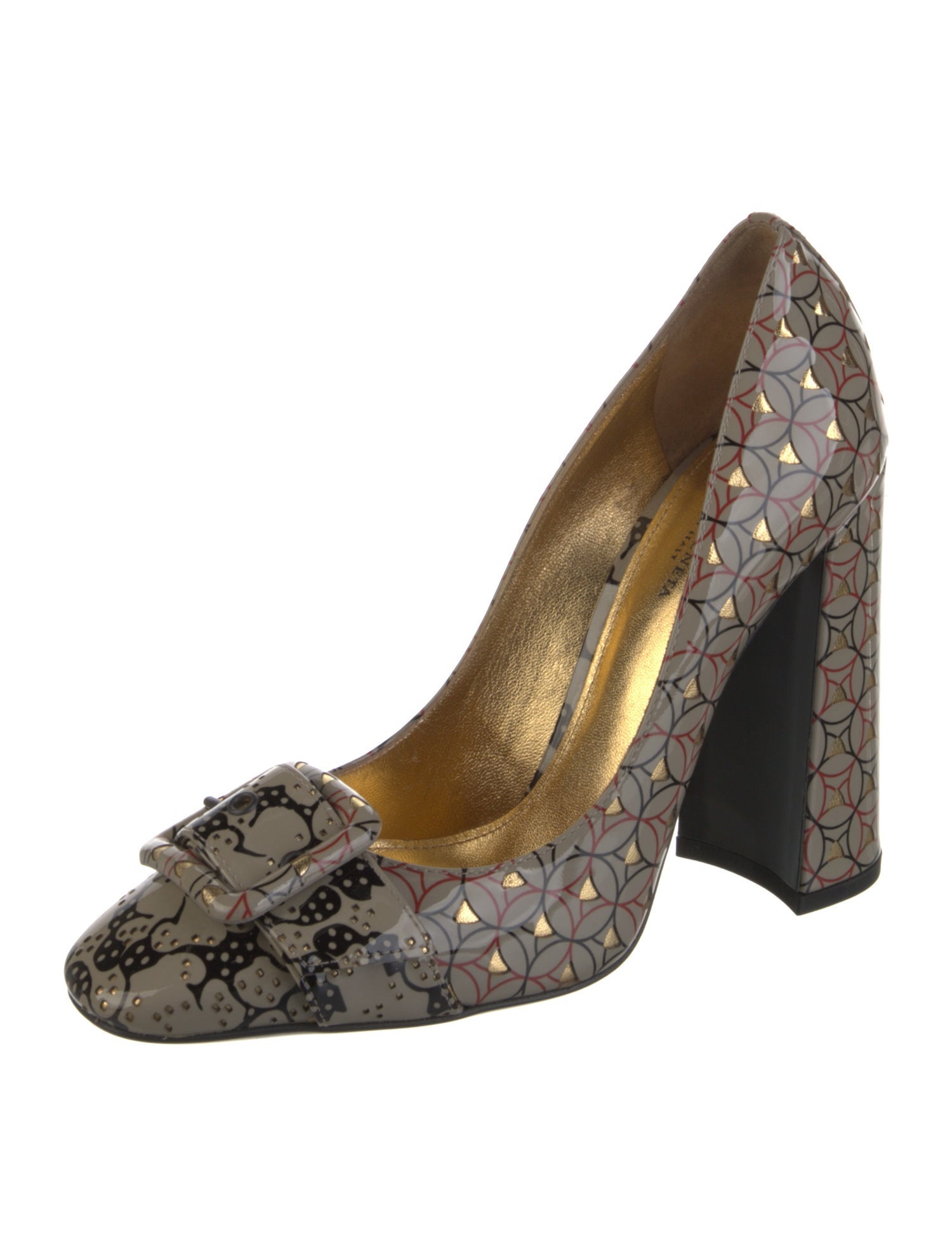 Bottega Veneta Patent Leather Printed Pumps