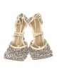 Bottega Veneta Leather Crystal Embellishments Slingback Pumps